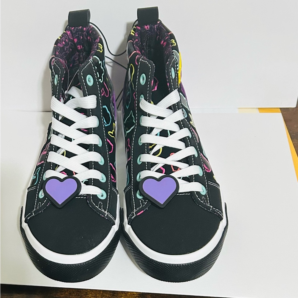 Colorful Heart High-Top Sneakers
